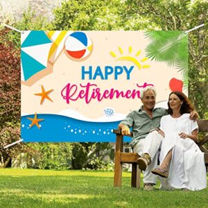 Dill-Dall Happy Retirement Backdrops Banner, Retirement Party Decorations, Women or Men Retirement Photography Backgrounds