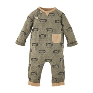 mud pie baby boy monkey bodysuit, green, 6-9 months