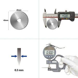 KISSWILL Rotary Cutter Blades 45mm - 10 Pack Mix Pack 45 mm Rotary Cutting Blades Fits for OLFA Fiskars Martelli Truecut 45mm Rotary Cutter Replacement Blades, Sharp and Durable