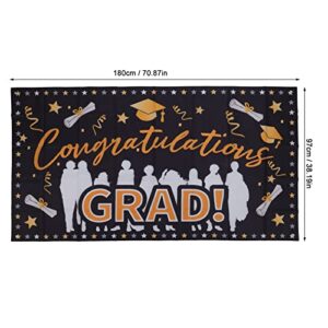 Graduation Banner, 71x38in 2022 Durable Polyester Fabrics Fadeless 4 Eyelets Easy Installation Congrats Grad Banner for Party(D), Graduation Banner, 71x38in 2022 Durable Polyester Graduation Bann