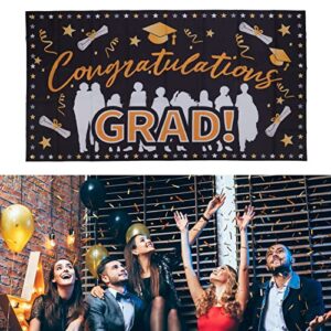 Graduation Banner, 71x38in 2022 Durable Polyester Fabrics Fadeless 4 Eyelets Easy Installation Congrats Grad Banner for Party(D), Graduation Banner, 71x38in 2022 Durable Polyester Graduation Bann