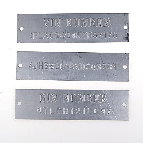 Beyondcity Serial Data VIN ID Plate Stamped Model Number TAG HIN Hull Vehicle Truck Boat