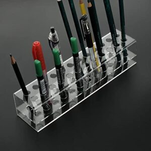 24 Hole Clear Acrylic Brush Display Pen Stand Holder Pen Organizer for Colored Pencils Paint Brushes Makeups Cosmetic Brush