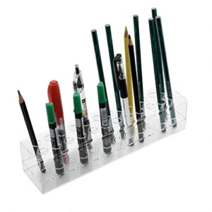 24 Hole Clear Acrylic Brush Display Pen Stand Holder Pen Organizer for Colored Pencils Paint Brushes Makeups Cosmetic Brush