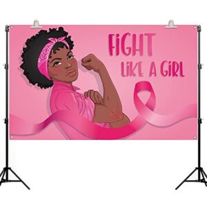 pudodo breast cancer awareness backdrop banner pink ribbon girl support fight october photography background wall decoration