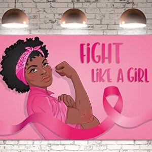 Pudodo Breast Cancer Awareness Backdrop Banner Pink Ribbon Girl Support Fight October Photography Background Wall Decoration