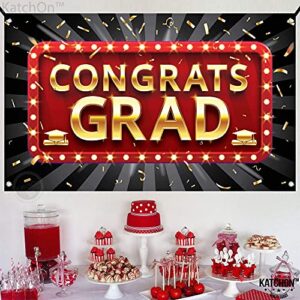 XtraLarge, Congrats Grad Banner - 72x44 Inch | Graduation Backdrop for Red and Black Graduation Decorations 2023 | Graduation Banner for Graduation Party Decorations 2023 | Congratulations Banner