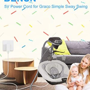 Power Cord for Graco Baby Simple Sway Swing, Replacement Graco Glider LX, Elite, Premier, Petite LX, DuoGlider, Sweetpeace, Duesoothe, Duetconnect LX Baby Swing Charger Cable