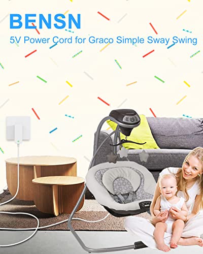 Power Cord for Graco Baby Simple Sway Swing, Replacement Graco Glider LX, Elite, Premier, Petite LX, DuoGlider, Sweetpeace, Duesoothe, Duetconnect LX Baby Swing Charger Cable