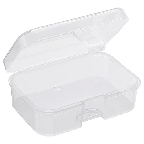 PATIKIL Clear Storage Container with Hinged Lid 65x45x24mm, 12 Pack Plastic Rectangle Box for Beads Art Craft