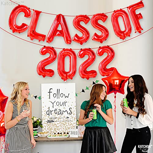 Red Class of 2022 Balloons - 16 Inch, Graduation 2022 Balloons Red | Large Congrats Grad Graduation Door Banner - 74x36 Inch | Class of 2022 Banner, Graduation Party Decoration | Graduation Door Cover