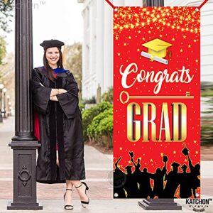 Red Class of 2022 Balloons - 16 Inch, Graduation 2022 Balloons Red | Large Congrats Grad Graduation Door Banner - 74x36 Inch | Class of 2022 Banner, Graduation Party Decoration | Graduation Door Cover