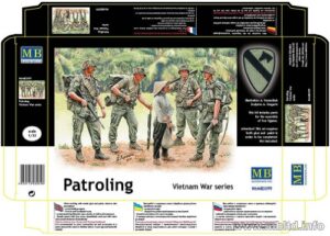 master box us soldiers patrolling vietnam (4 and woman) figure model building kits (1:35 scale)