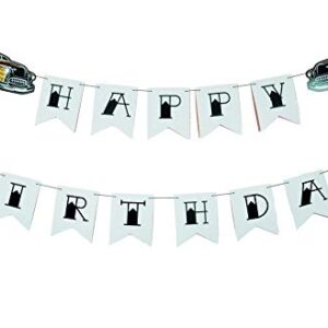 All Things Rockabilly Pre- Strung Classic Car Happy Birthday Banner Party Decoration - Hot Rod Birthday Party Decorations - Classic Car Party Decorations for Men