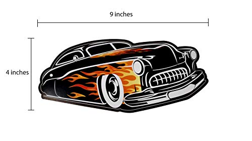 All Things Rockabilly Pre- Strung Classic Car Happy Birthday Banner Party Decoration - Hot Rod Birthday Party Decorations - Classic Car Party Decorations for Men