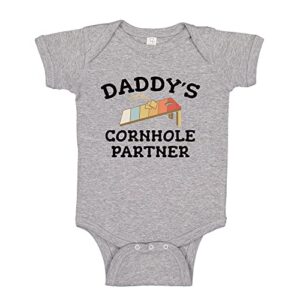 the shirt den daddy’s cornhole partner cornhole baby bodysuit one piece nb athletic heather