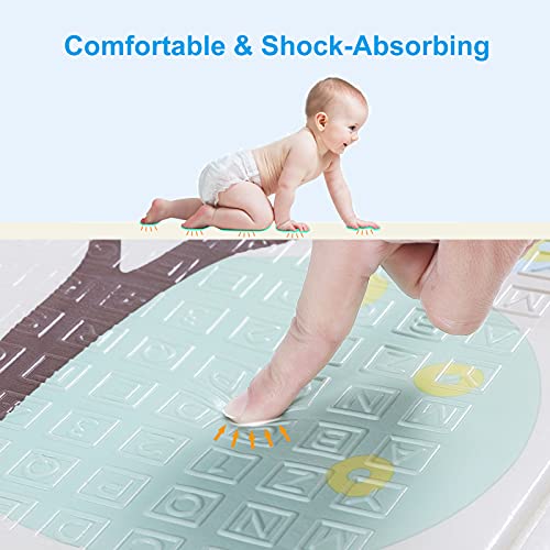 Calody Baby Play mat, Extra Large Baby Crawling Mat, Portable & Waterproof Non Toxic Soft Foam, Reversible Playmat for Baby Infant Toddler & Kids (79 x 59 x 0.4 in)