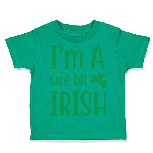 Toddler T-Shirt I Am A Wee Bit Irish St Patrick's Patty Ireland Cotton Boy & Girl Clothes Funny Graphic Tee Kelly Green 18 Months