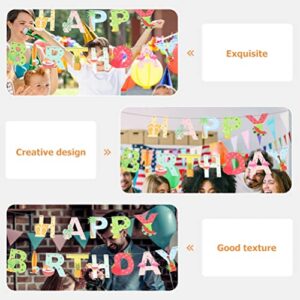 UPKOCH Birthday Banner Hawaiian Party Decoration Hawaiian Happy Birthday Banner Pennant Hawaiian Bunting Garland Tropical Decorations Hawaiian Party Supplies