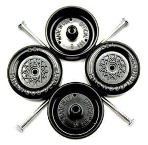 pine derby car bsa speed wheels and axles kit | professionally lathed | pinewood car wheels