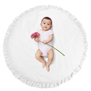 abreeze baby cotton play mat soft crawling mat white detachable washable game blanket floor playmats kids infant child activity round rug home room decor