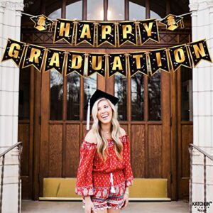 Big, Congrats Grad Banner - 72x44 Inch, Black and Gold Graduation Decorations | Happy Graduation Banner 2022 - No DIY, 10 Feet | Graduation Banner for Class of 2022 Decorations | Class of 2022 Banner