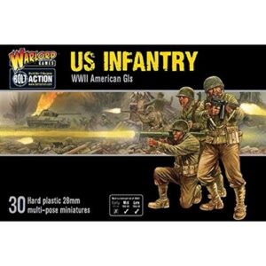 bolt action us infantry american gis 1:56 wwii military wargaming figures plastic model kit