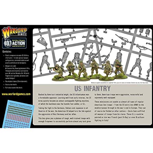 Bolt Action US Infantry American GIS 1:56 WWII Military Wargaming Figures Plastic Model Kit