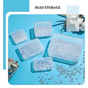 Yaomiao 16 Pieces Mini Clear Beads Box with Lids Mixed Sizes Plastic Storage Rectangular Empty Container Organizer Storage Boxes for Crafts Jewelry Small Items and Other Projects
