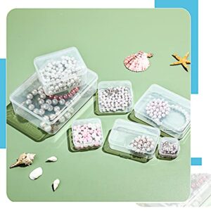 Yaomiao 16 Pieces Mini Clear Beads Box with Lids Mixed Sizes Plastic Storage Rectangular Empty Container Organizer Storage Boxes for Crafts Jewelry Small Items and Other Projects
