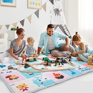 Baby Play Mat, Baby Crawling Floor Mats,71 x 59 Babies Playmats Compatible with TODALE and LIAMST Baby Playpen, Non-Slip Cushion Indoor Outdoor Infant Play Matt Foldable Toddlers Foam Play Mats