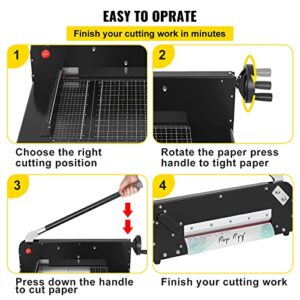 Mophorn Paper Cutter 12Inch A4 Commercial Heavy Duty Paper Cutter 300 Sheets 45HRC Hardness Stack Cutter Metal Base Desktop Stack Cutter for Home Office (A4)