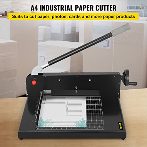 Mophorn Paper Cutter 12Inch A4 Commercial Heavy Duty Paper Cutter 300 Sheets 45HRC Hardness Stack Cutter Metal Base Desktop Stack Cutter for Home Office (A4)