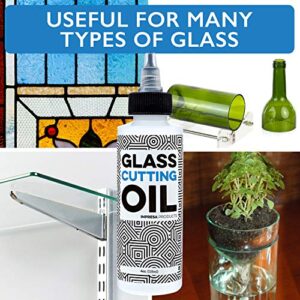 Glass Cutting Oil with Precision Application Top - 4 Ounces - Made in USA Custom-Formulated for an Array of Glass Cutters and Glass Cutting Applications Including Bottles