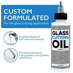 Glass Cutting Oil with Precision Application Top - 4 Ounces - Made in USA Custom-Formulated for an Array of Glass Cutters and Glass Cutting Applications Including Bottles