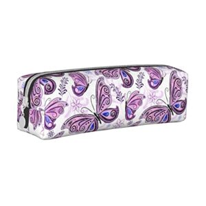 purple butterfly pencil case for women girls teen portable pen pouch aesthetic pencil bag work supplies organizer