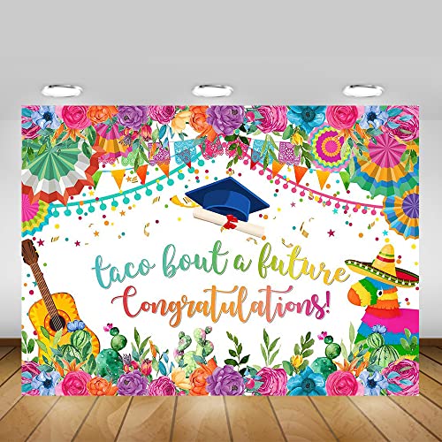 Mocsicka Mexican Graduation Backdrop Congrats Grad Fiesta Party Decorations Taco Bout a Future Bachelor Fiesta Decor Class of 2023 Cactus Backdrops (8x6ft(96x72 inch))