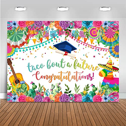 Mocsicka Mexican Graduation Backdrop Congrats Grad Fiesta Party Decorations Taco Bout a Future Bachelor Fiesta Decor Class of 2023 Cactus Backdrops (8x6ft(96x72 inch))