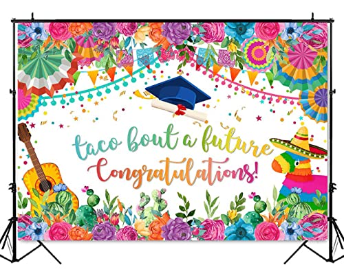 Mocsicka Mexican Graduation Backdrop Congrats Grad Fiesta Party Decorations Taco Bout a Future Bachelor Fiesta Decor Class of 2023 Cactus Backdrops (8x6ft(96x72 inch))