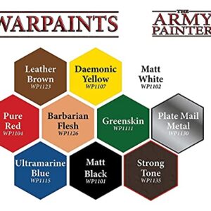 The Army Painter Hobby Starter Miniatures Paint Set, 10 Model Paints with Highlighting Brush Bundle with 100 Stainless Steel Mixing Balls for Model Paints for Plastic Models- Miniature Painting Kit