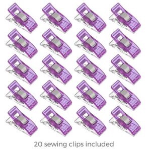 Rotary Cutter Set pink - Quilting Kit incl. 45mm Fabric Cutter, 5 Replacement Blades, A3 Cutting Mat, Acrylic Ruler and Craft Clips - Ideal for Crafting, Sewing, Patchworking, Crochet & Knitting