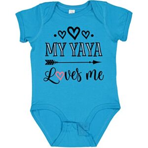 inktastic my yaya loves me grandchild baby bodysuit 24 months turquoise 31f1e