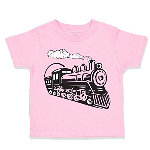 Custom Toddler T-Shirt Vintage Trains Cotton Boy & Girl Clothes Funny Graphic Tee Soft Pink Design Only 7T