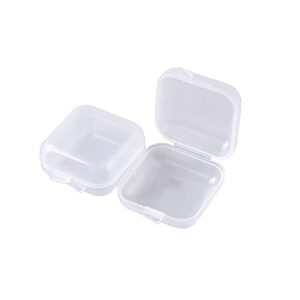 uuyyeo 20 pcs mini clear plastic box earplug storage box square jewelry beads storage container with lid