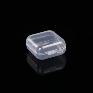UUYYEO 20 Pcs Mini Clear Plastic Box Earplug Storage Box Square Jewelry Beads Storage Container with Lid