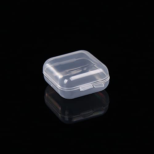 UUYYEO 20 Pcs Mini Clear Plastic Box Earplug Storage Box Square Jewelry Beads Storage Container with Lid