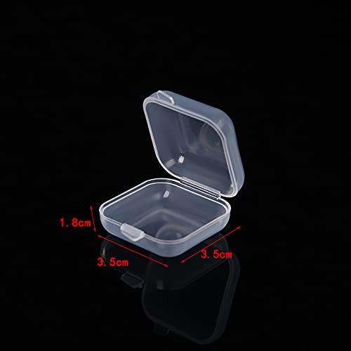 UUYYEO 20 Pcs Mini Clear Plastic Box Earplug Storage Box Square Jewelry Beads Storage Container with Lid