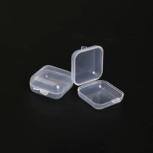 UUYYEO 20 Pcs Mini Clear Plastic Box Earplug Storage Box Square Jewelry Beads Storage Container with Lid