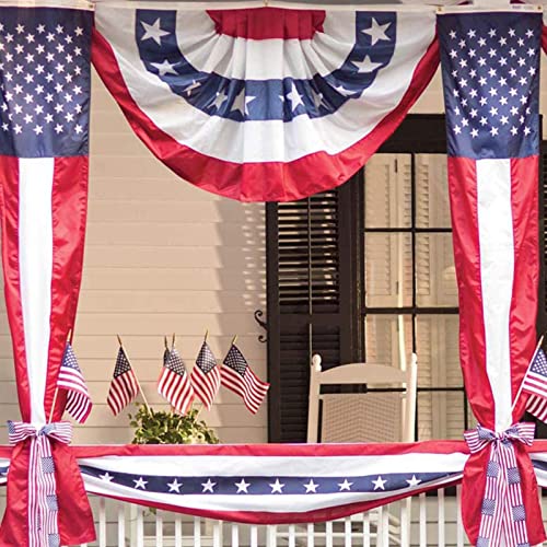 N/A/A USA Pleated Fan Flag, American Half Fan Banner, 4th of July Pleated Fan Flags American US Bunting Flag Stars and Stripes Flag Banner for Independence Day Memorial Day and Labour Day