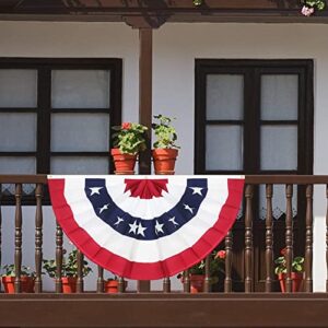 N/A/A USA Pleated Fan Flag, American Half Fan Banner, 4th of July Pleated Fan Flags American US Bunting Flag Stars and Stripes Flag Banner for Independence Day Memorial Day and Labour Day